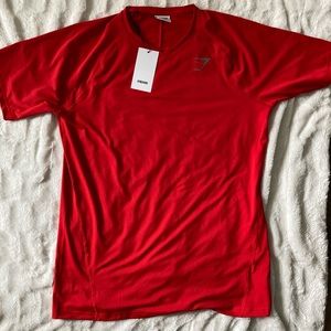 Men’s Gymshark beer tshirt red NWT